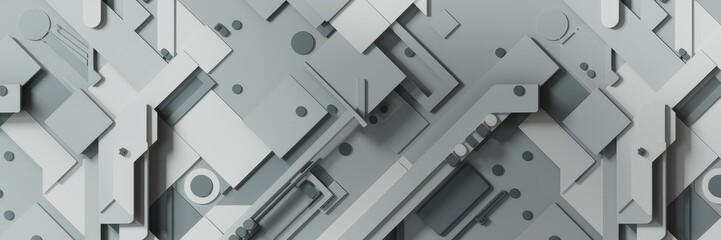 Poster - 3d render, 3d illustrration, high quality 3d rendering of Seamless Abstract Geometric Background in Gray and White - Modern Polygonal Mosaic Design for Corporate and Business Use.