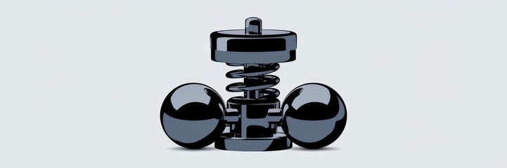 Poster - 3D CGI Representation of a Centrifugal Fly-Ball Governor on White Background