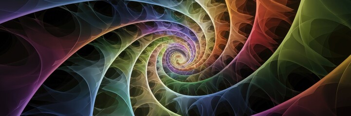 Poster - Abstract Multicolor Fractal Light Background in 3D Manual Rendering