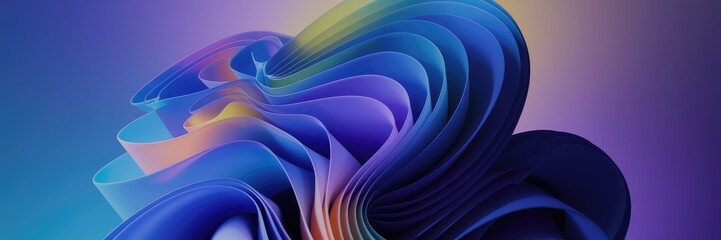 Wall Mural - Abstract Multicolor Fractal Light Background in 3D Manual Rendering