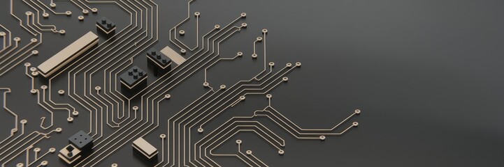 Aufkleber - abstract lines on a printed circuit board representing advanced technology.