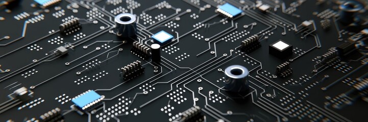 Aufkleber - abstract lines on a printed circuit board representing advanced technology.