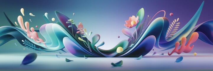 Wall Mural - Dynamic Abstract Organic Motion Background - HD Stock Footage