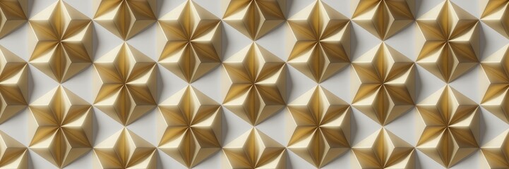 Poster - Elegant Seamless Geometric Pattern with Golden Accents
