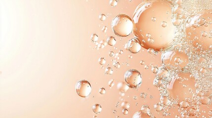 Canvas Print -   Bubbles on pink-white background with two shades of pink