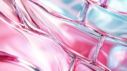 Sticker -   Close-up image of a pink and blue background with lines in the center, showcasing both colors intersecting