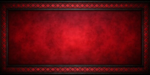 Wall Mural - Crimson Velvet Frame, Textured Background, Red, Black, Diamond Pattern, Frame, Background