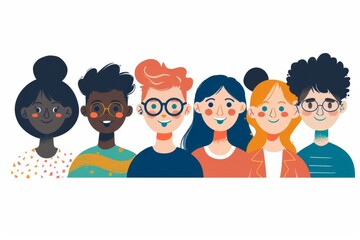 Aufkleber - A team meeting with people of different ethnicities and genders