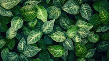 Poster - Abstract Pattern Background of Green Leaves