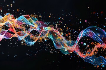 Aufkleber - A visualization of the fluctuating trends of a stock market graph