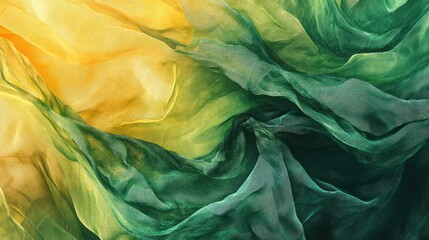 Poster - Abstract shawl background featuring a blend of green and yellow hues