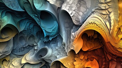 Poster - Abstract illustration of a fractal art scene