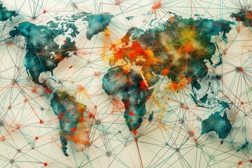 Poster - A visualization of the interconnectedness of global markets through digital networks