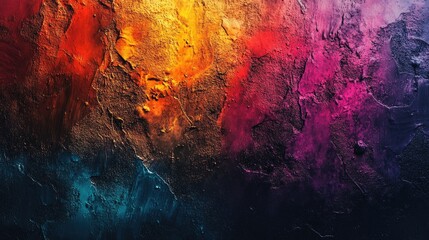 Poster - Decorative abstract design featuring vibrant colors on a textured backdrop