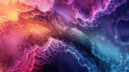 Poster - Color Dream Series A composition of gradients and spectral hues exploring themes of imagination creativity and artistic expression through 3D fractal rendering