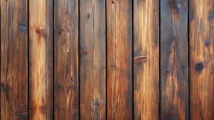 Poster - Brown wooden planks create a warm and rustic background perfect for showcasing various subjects in a natural setting