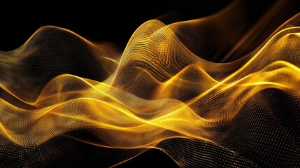 Poster - Abstract wave lines creating a dynamic technology background