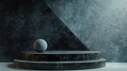 Poster - Abstract podium mock up close up 3D render