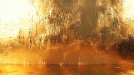 Poster - Glittering gold foil backdrop with reflective light Textured golden wall 3D rendering Luxurious shiny gold texture Metallic gold gradients