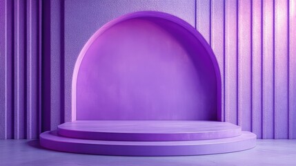 Poster - Violet contemporary architectural podium stage designed for product display 3D render