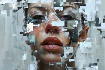 Fototapete - Digital art combines creativity with technology