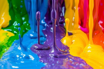 Aufkleber - Vibrant splashes of rainbow hues