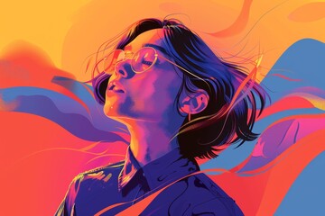 Aufkleber - An artist experiments with color gradients in their vector artwork
