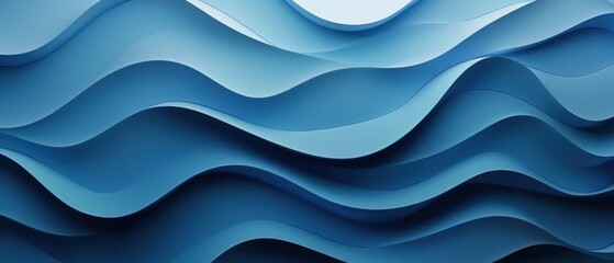 Poster - Abstract Blue Wavy Pattern Texture