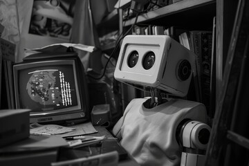 Poster - an intelligent robot questions its purpose in the digital age