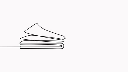 Poster - Book continuous one line art animation. Line drawing open book. School education concept animated video.