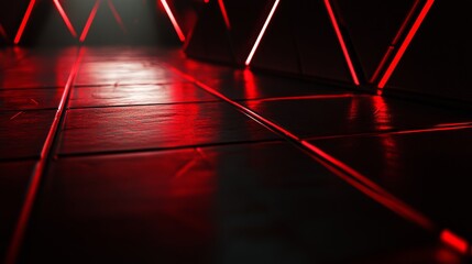 Poster - generative AI neon geometric background