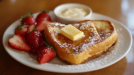 Wall Mural - Brioche french toast with butter