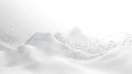 Poster - Dots and lines abstract background for cyber technology futuristic concept with dark and grain processing wide screen ratio.