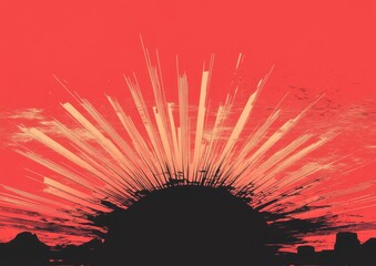 Wall Mural - spreading red light from the center, beautiful, modern background
