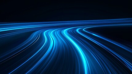 Poster - the background is a neon light blue abstract. it has a futuristic sci-fi look with generative stock.