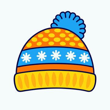 Winter knitted hat stock illustration
