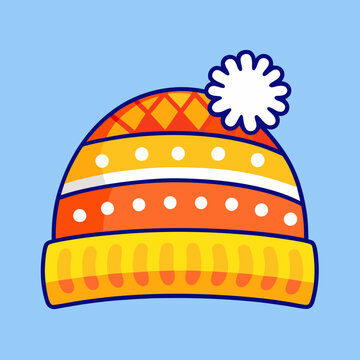 Winter knitted hat stock illustration