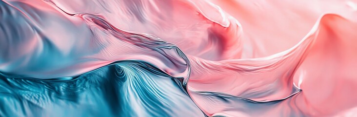 Wall Mural - Background with pastel violet, hot pink, and sky blue color motifs. Abstract waves pattern.