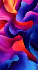 Poster - Ultraviolet neon glow, laser neon lines, waves, particles explode against a dark abstract futuristic background.