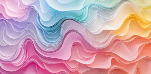 Wall Mural - Background in soft pastel colors of an abstract wave. Wave banner. Background in abstract pastel colors.