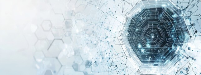 Poster - Modern illustration with hexagons on white background