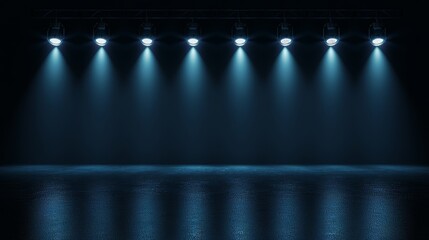 Poster - The podium is dark with a light and reflection background