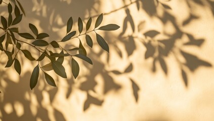 Poster - An exquisite 3D texture of brown stucco leather wall with soft foliage shadows of tropical trees. Ideal for cosmetic, skincare, fashion or beauty treatment display backgrounds.