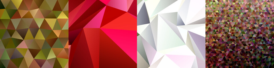Poster - Chaotic triangle polygon background collection