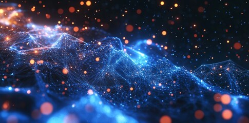 Poster - Abstract background of fast global data transfers, ultrafast connections, digital cyber technology