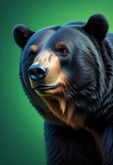 Colorful Bear Painting Wild Animal Grizzly Background Graphic Design