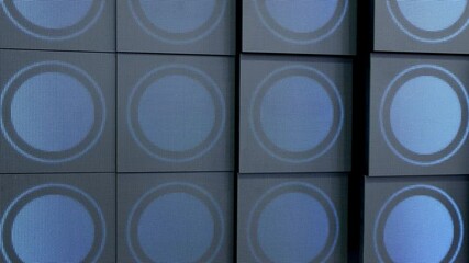 Poster - Modern Blue Digital Circles Background Design Featuring Dynamic and Creative Elements in Art. Media