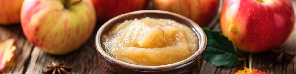 Sticker - Homemade Organic Apple Sauce in a Bowl