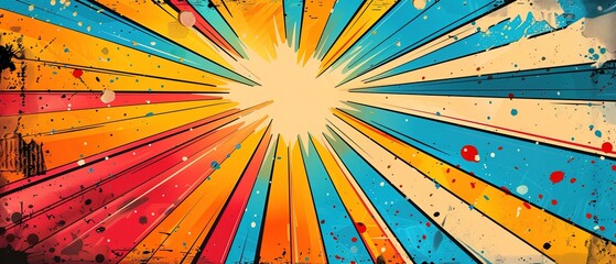 Blank colorful comic abstract fight background template