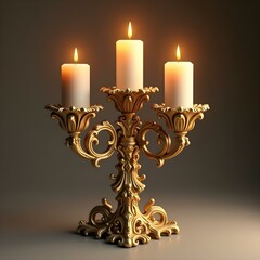 Wall Mural - Ornate golden candle holder